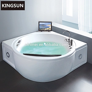 Round Air Whirlpool Massage Ozone Bath Water Jetted Whirlpool Bathtub With Tv