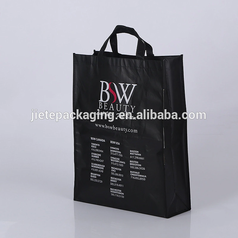 custom black pp non woven promotional shopping bag with logo cheap price