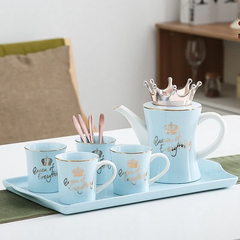 Ceramic Tea Cup Set Creative Nordic Simplified Style Cold Water Kettle Tea Pot Set