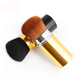 Wholesale high quality cosmetic makeup brush professional private label retractable blush powder make up brush
