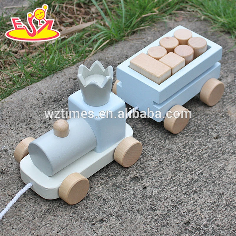 2018 wholesale wooden pull toys for toddlers funny train wooden pull toys for toddlers best pull toys for toddlers W05C075