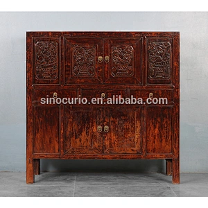 2017 wholesale china furniture antique curio furniture solid wood cabinet