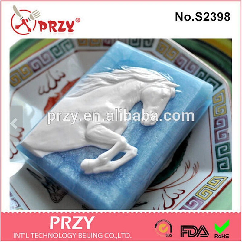 PRZY s2398 wholesale silicone horse soap mould