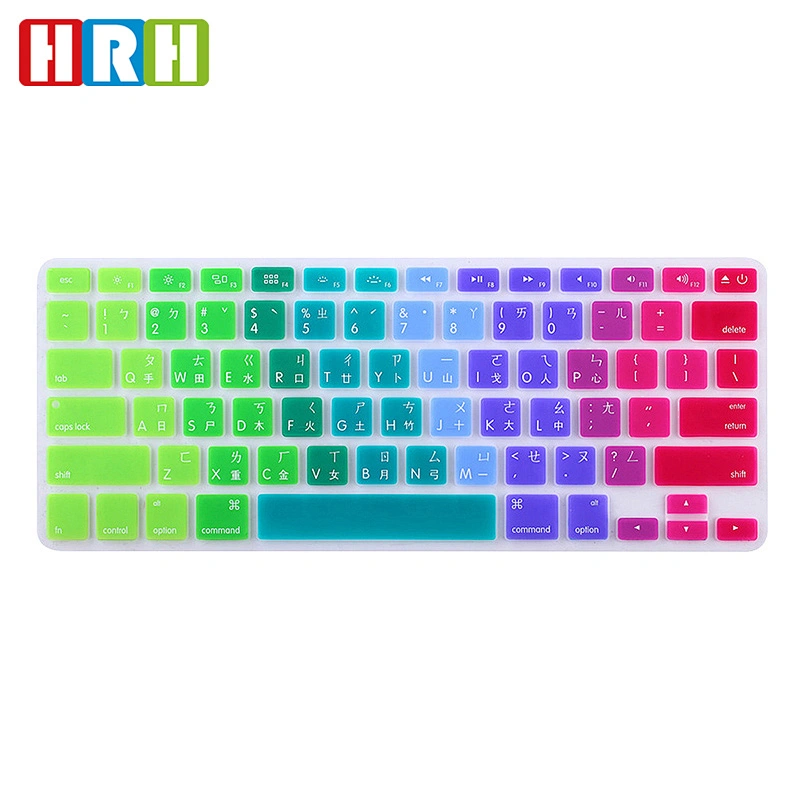 Custom taiwan Silicone Rainbow Keyboard Cover keyboard skins for Macbook air pro 13 Inch cover mac book pro a1398