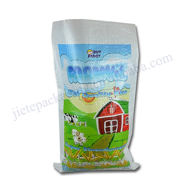 High quality 50kg white plastic laminated pp woven empty rice bags for sale