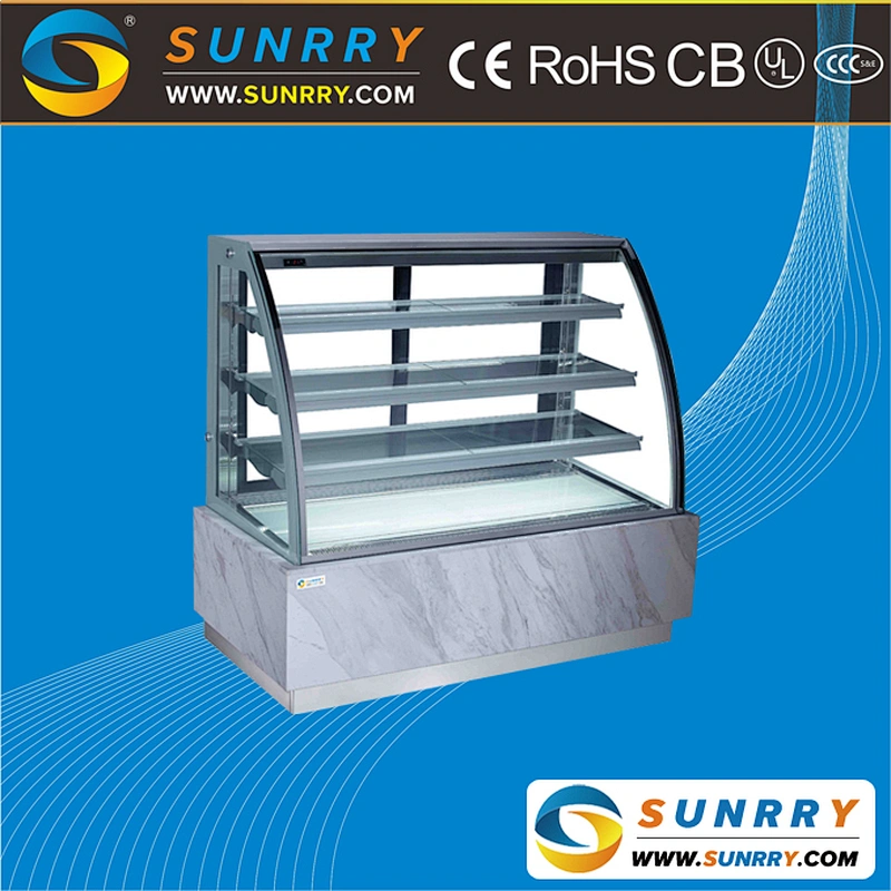 4 Tiers Display Freezer Showcase with Marble Base for Cake