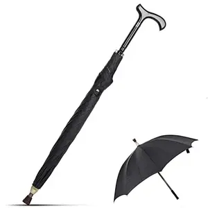 2-in-1cane uv blocking and windproof ribs heavy solid tungsten steel ideal for hiking gifts for fathers walking stick umbrella