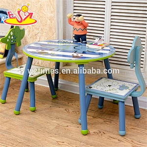 wholesale high quality children wooden table and 2 chairs newly fashionable baby wooden table and 2 chairs W08G153