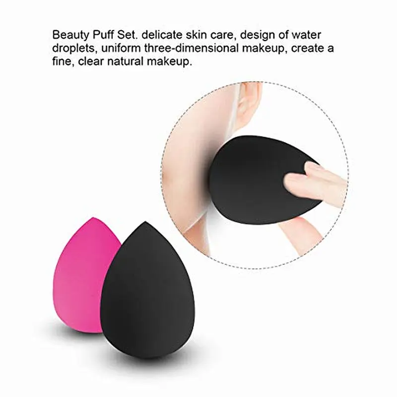4pc latex free egg shape makeup puff sponge and silicone makeup sponge