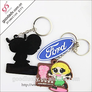 wholesale rubber keychains custom with 2/3D
