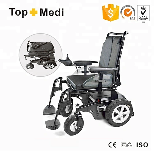 Folding power height adjustable seat electric wheelchair for disabled