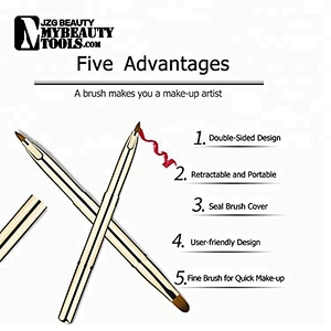 Mini no label empty slim retractable lipstick tube kit makeup brush set distributors package bottom labels logos