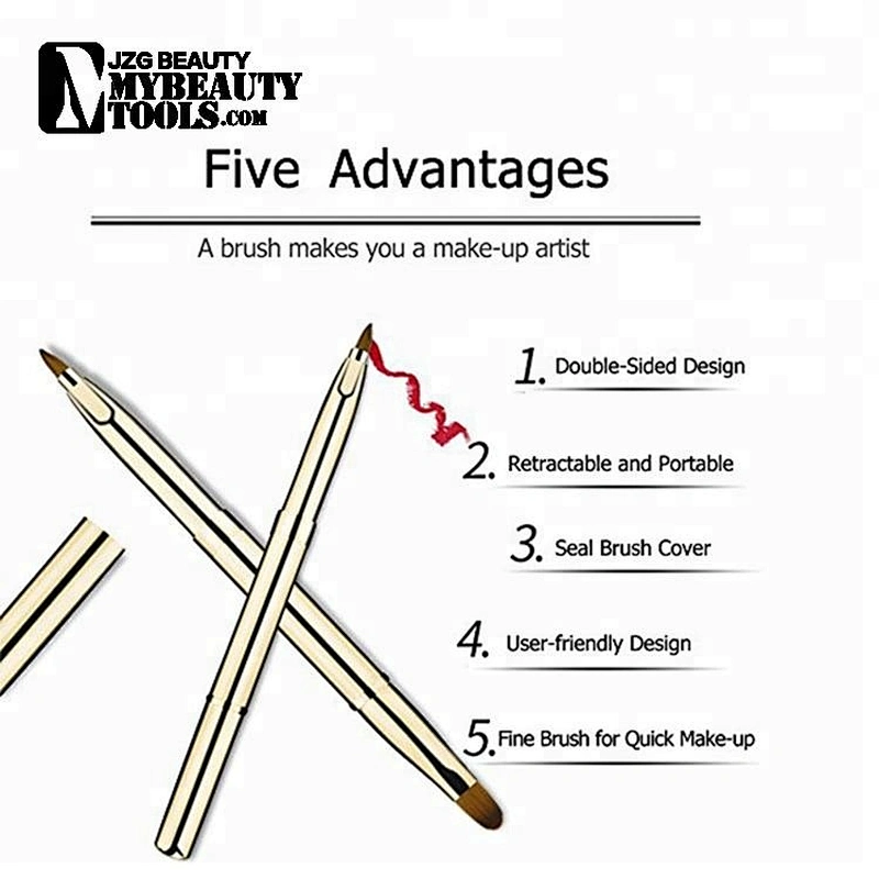 Mini no label empty slim retractable lipstick tube kit makeup brush set distributors package bottom labels logos