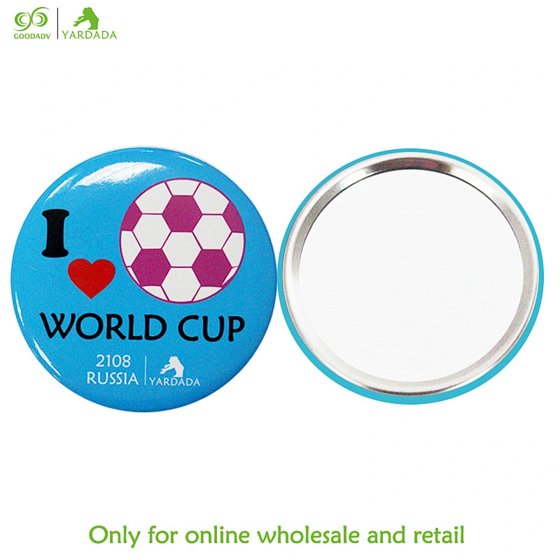 2018 football pattern 5X Lighted makeup mirror / parabolic mirror / world cup gift hand mirror hot sale in stock