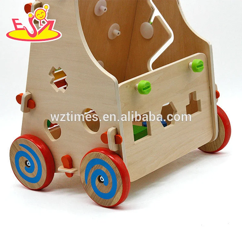 wholesale hot sale kids wooden outdoor baby walker funny children wooden outdoor baby walker W16E053