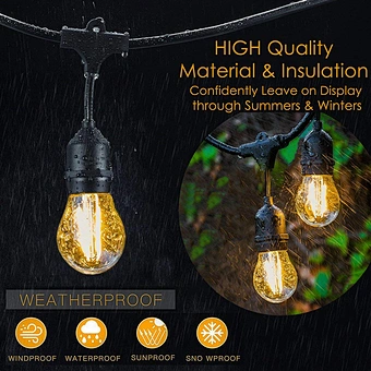 Holiday Lighting 10m Light Chain with Globe Bulbs Outdoor LED String Lights