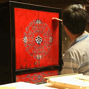 wholesale chinese antique reproduction painted lacquer bedroom furniture