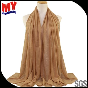 2019 New Style Women Luxury Belly Dance Hip Scarf Hijab Glitter Head Scarf For Muslim