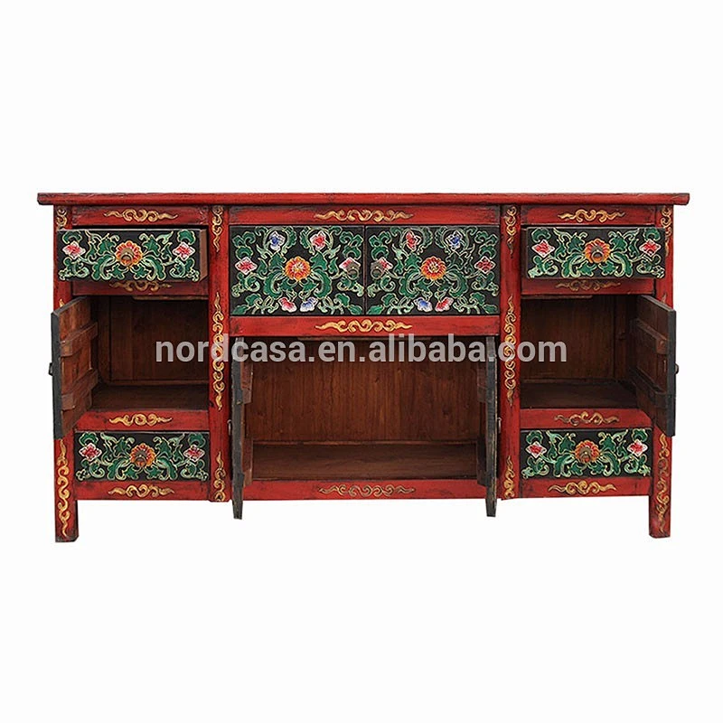 Chinese antique tibet cabinet