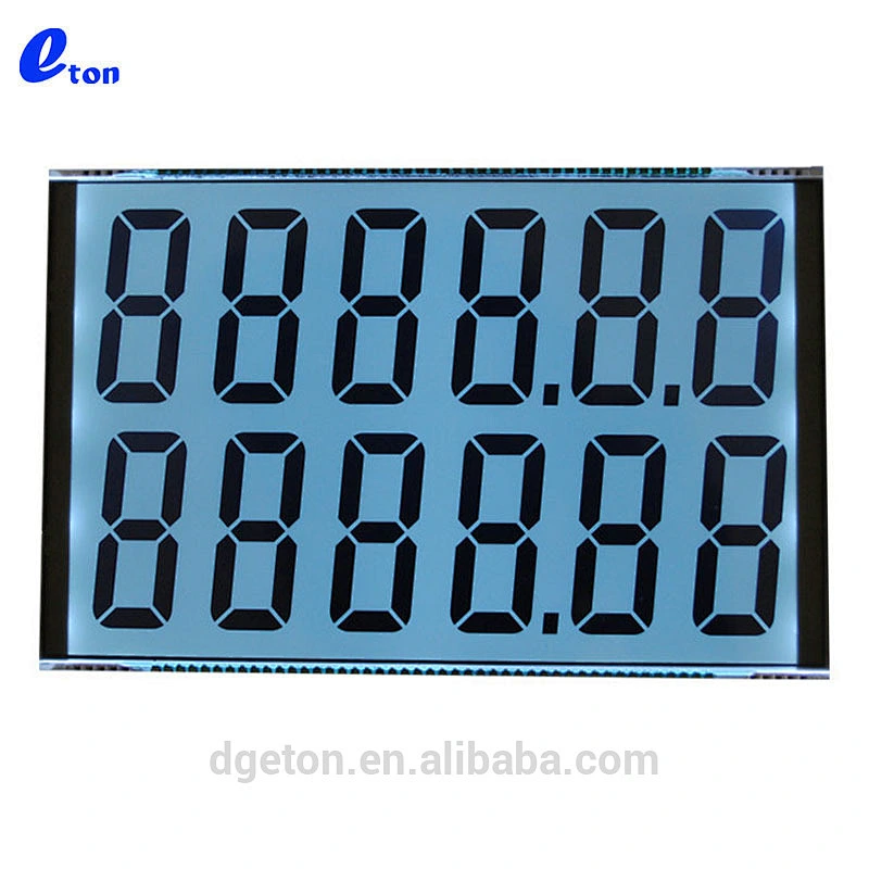 12 Digit 7 segment Standard Tn LCD Display Available with Low Battery