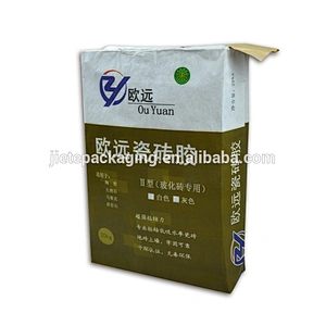 50kg 20kg kraft paper valve bag block bottom with colorful printing for packing putty, tile adhesive