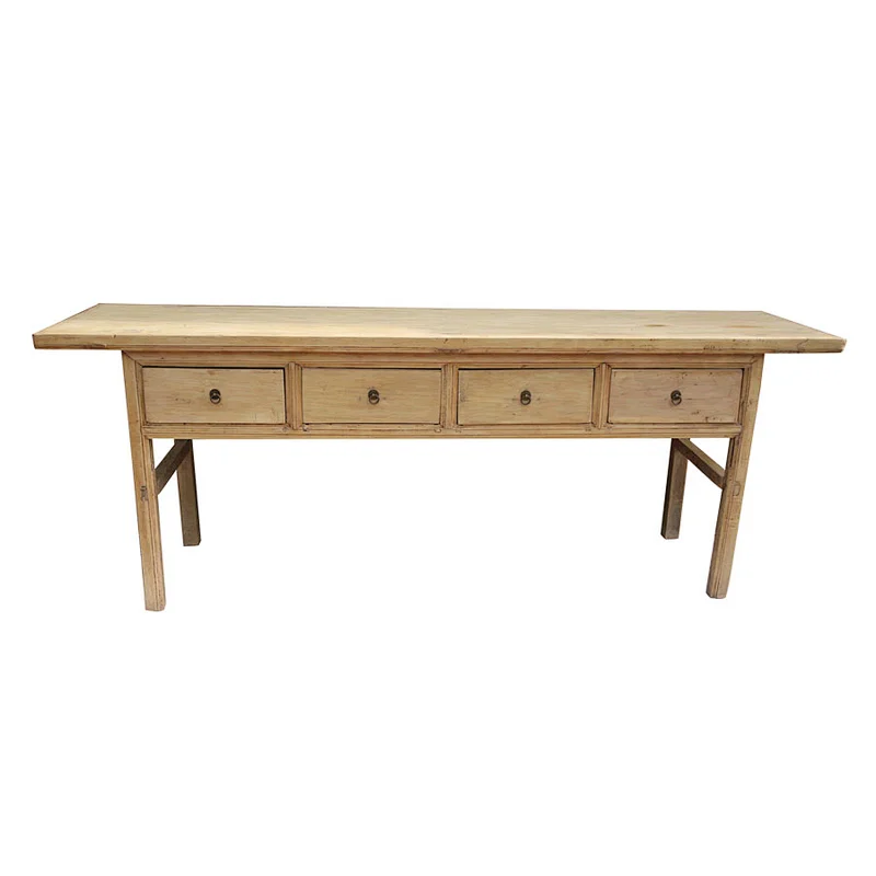 chinese natural vintage industrial wood furniture, console table in living room