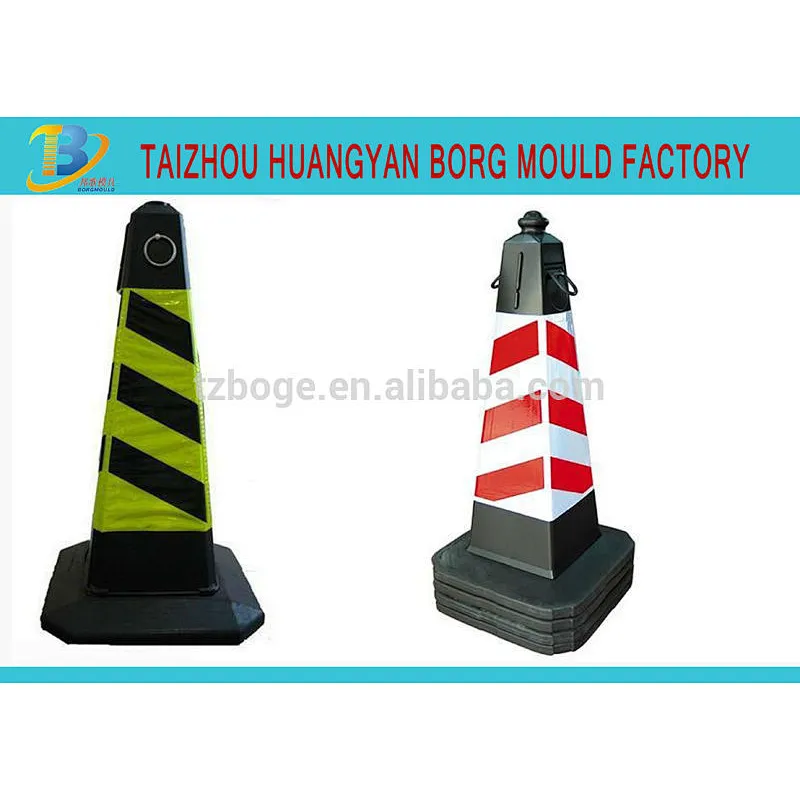 Taizhou customized Injection Rubber Plastic Road Traffic Reflective Cone Mould