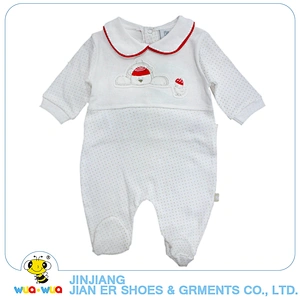 Factory wholesale baby boy winter sleeping rompers with lapel collar