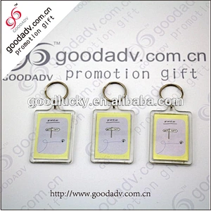 2016 china factory custom eco-friendly plastic keychain photo holder / hard plastic keychain