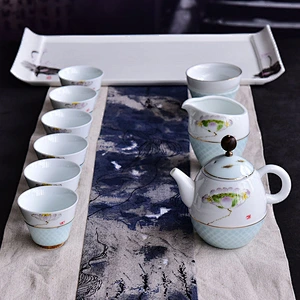 Porcelain Bone China Kung Fu Tea Set China Supplier Best Selling in-Stock Tea Set Handmade Ceramic Tea Pot Gift Set