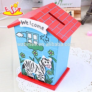 wholesale new design wooden money saving box for kids cute wooden money saving box for kids W02A028