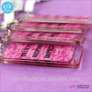 Hot Sale Cheap Custom Printed Clear Plastic Acrylic Charm Keychain