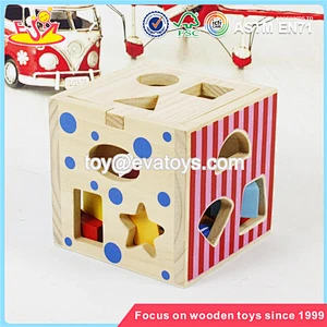 wholesale cheap children wooden educational toys funny shape blocks kids wooden educational toys W12D067