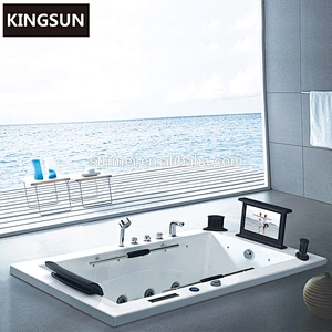 Built In Double Handle Massage Waterproof Tv 1 Person Spa Bathtub