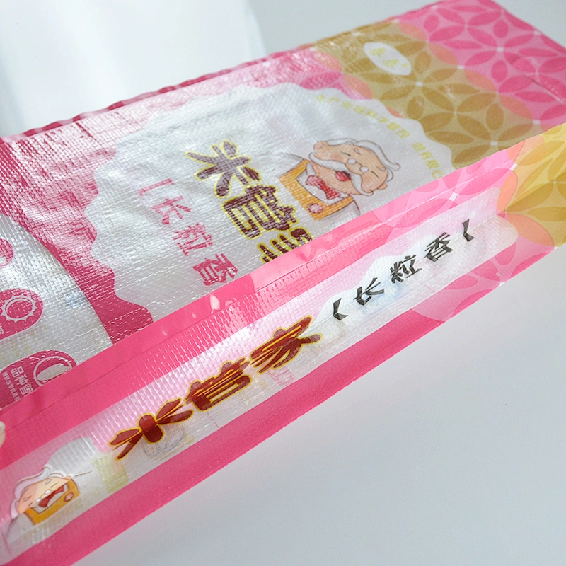 Custom printed transaparent 10kg pp woven rice packing bag fabric