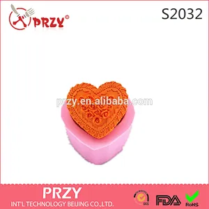 NEW cute love Big heart 3D Rose cake decorating mould soap mold DIY Clay moulds Dining Bar molds kitchen accessories