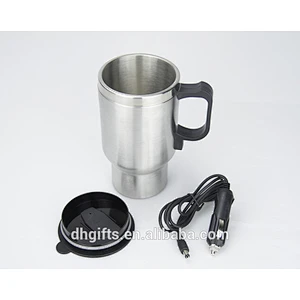 Stainless Steel Car Heating Mug Kettle Travel Coffee Heated Mug