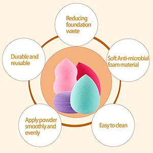 8pc Audit factory of private label latex free makeup sponge set