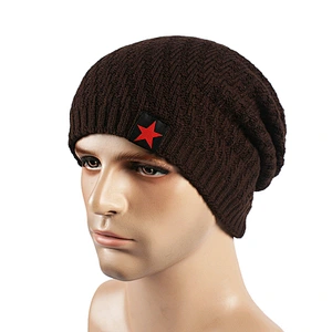 Navy Blue Plain Merino Wool Knit Winter Slouch Mens Custom Beanie Hat