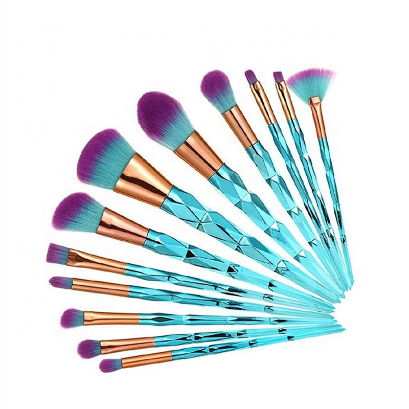 Private Label Diamond Design Handle 12pcs Makeup Brush Set Custom Logo