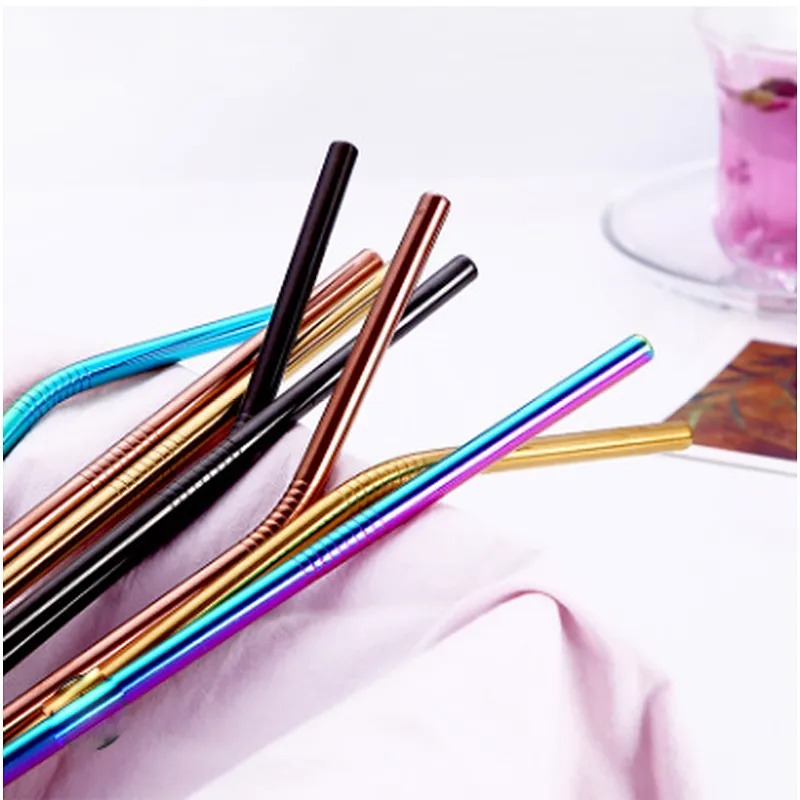 Factory Wholesale Color Drinking Custom Stainless Steel Straw  Reusable Metal Straw