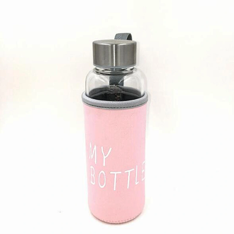 Wholesale Delicate Glass Flask 550ml High Borosilicate Fruit Juice Glass Bottle Quality Transparent Water Cup