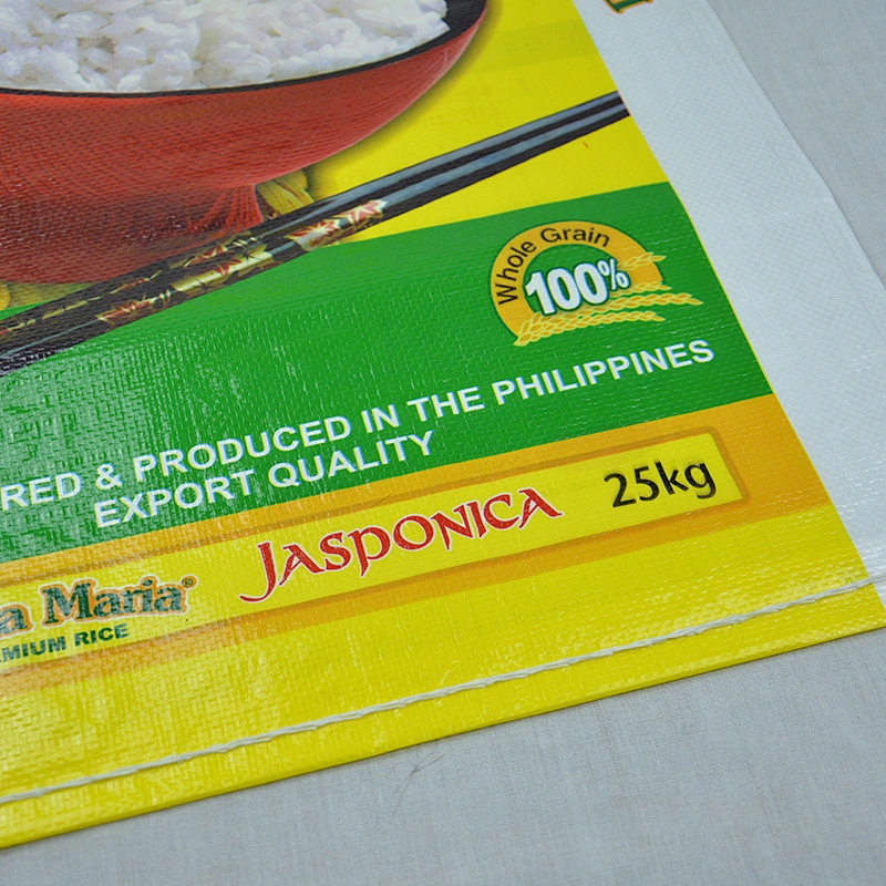 Agricultural plastic yellow pp woven packing bag for 10kg 25kg flour rice