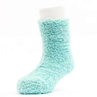 baby colorful double cuff pompoms thick cotton winter socks