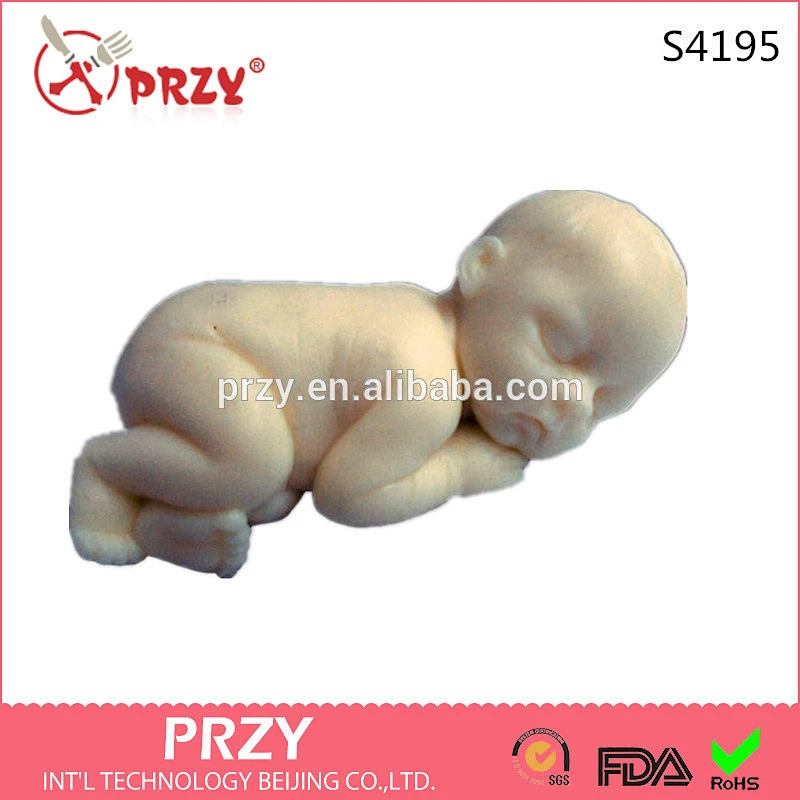 S4195 PRZY New Fashion 2D Silicone Soap / Clay / Plaster Mold-Lifelike / Newborn Baby Fynn