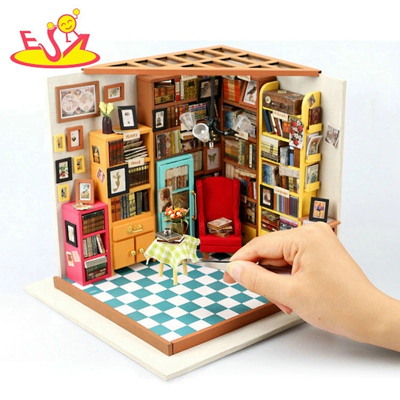 Wohnkultur Kinder diy Holz Miniaturhaus mit Licht W06A341