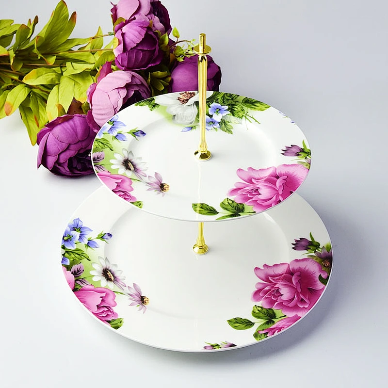 Ceramic Purple flower dish cake plate series for celebration