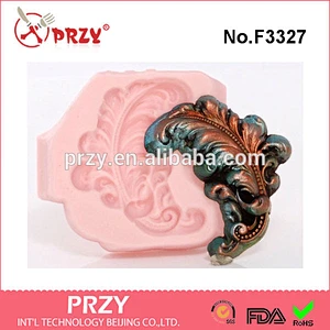 F3327 Silicone Mold Feather Plume Barking Mold Fondant Chocolate Candy Mold