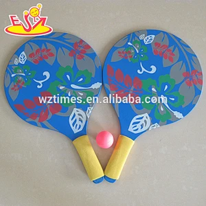 Wholesale lovely pattern wooden beach ball racket benefits to baby's body W01A095