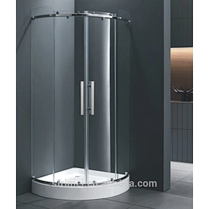 Hot Selling Hotel Commercial Tempered Glass Indoor Enclose Shower Room With Acrylic Tray